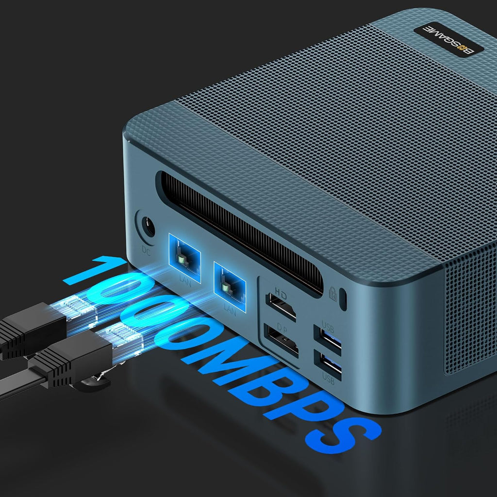 BOSGAME Mini PC Intel Core i5 12450H(8C/12T, up 4.4GHz), 16GB DDR4 RAM 1TB PCIe SSD, Mini Computers Dual LAN/4x USB3.2/WiFi6/BT5.2/HDMI+DP+USB-C/4K Triple Display