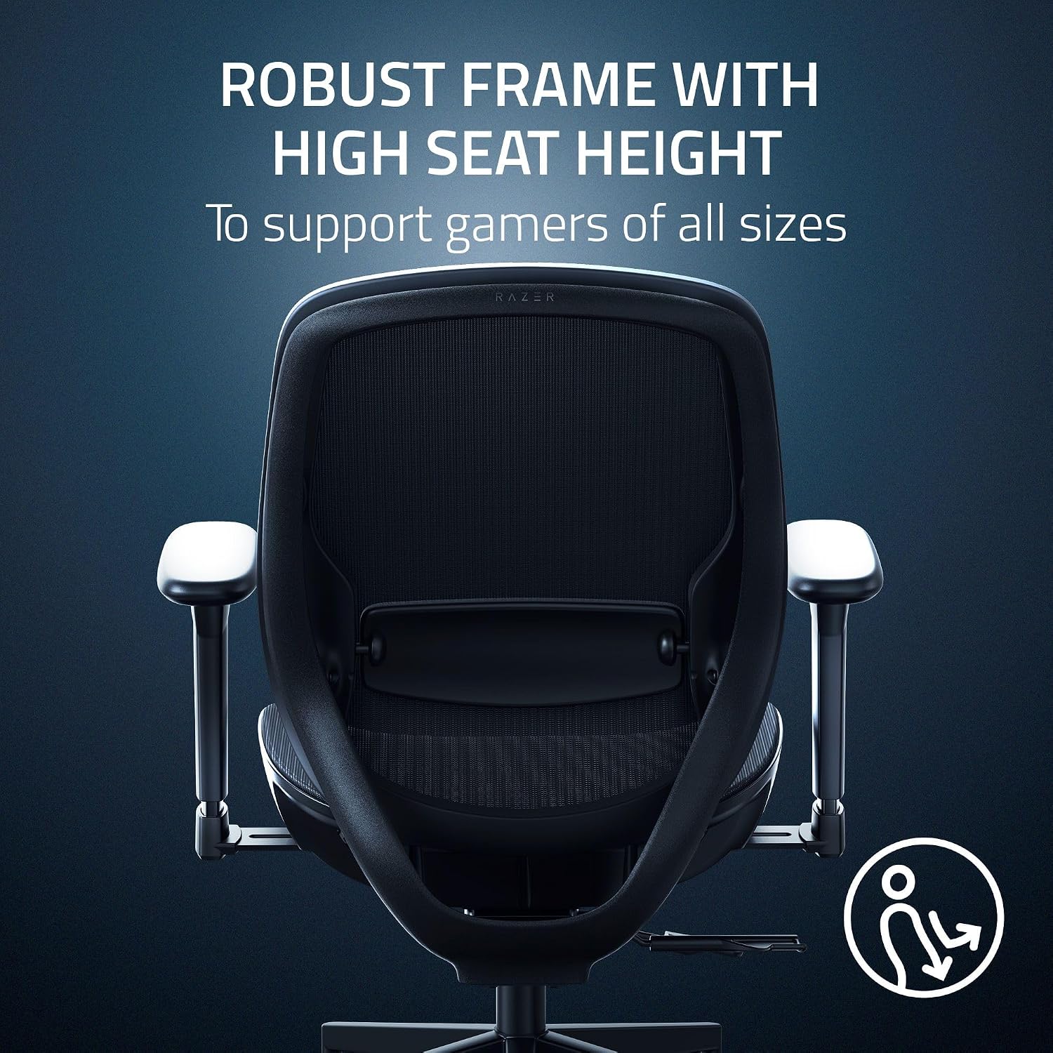 Razer Fujin Mesh Ergonomic Gaming Chair: Ultra-Durable & Breathable - 130 Degree Recline - Adjustable Lumbar Support - 3D Padded Armrests - Premium Frame - Sturdy Build