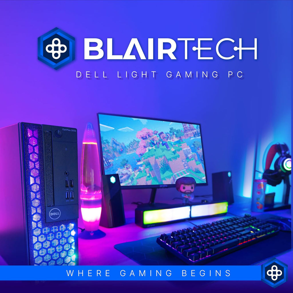 Dell RGB Light Gaming PC Bundle (Renewed) | Intel Core i5 | 16GB RAM | 500GB SSD | NVIDIA GT 1030 2GB | Windows 11 Pro | 24' FHD Monitor | RGB Soundbar, Keyboard, Mouse & Headphones | (Renewed)