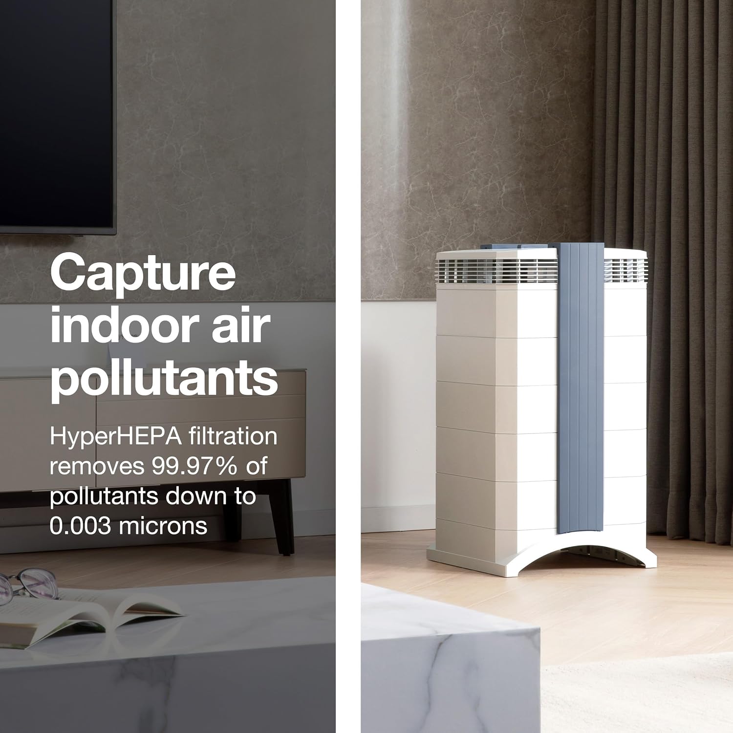 IQAir GC Multigas XE Air Purifier - Filtration for Large Rooms up to 1125 sq ft - Particles, Chemicals, Gases, Odors, Mold, Activated Carbon, Swiss Made, WiFi Enabled