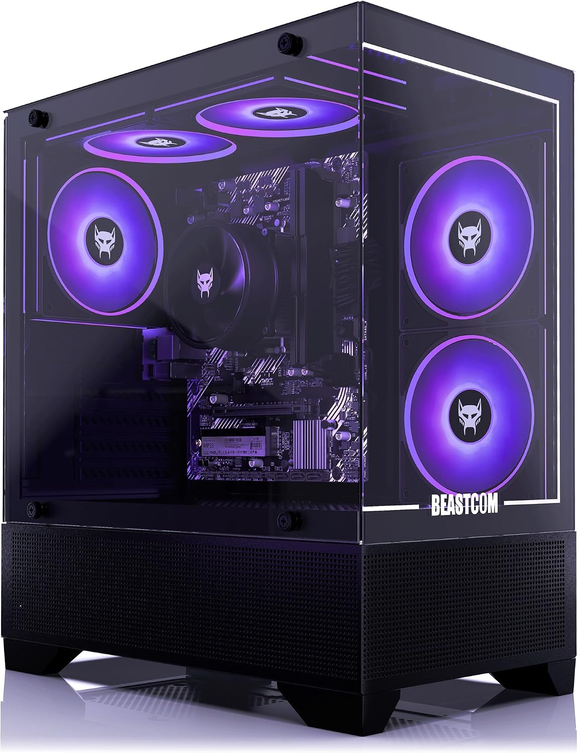 BEASTCOM Q3 Gaming PC Desktop Computer AMD Ryzen 5 5600GT, 4K Vega Graphics 12 Threads, 16GB RAM, 512GB M.2 NVMe, 500W 80PLUS PSU, WiFi, Gaming Office Console, Towers Prebuilt PC