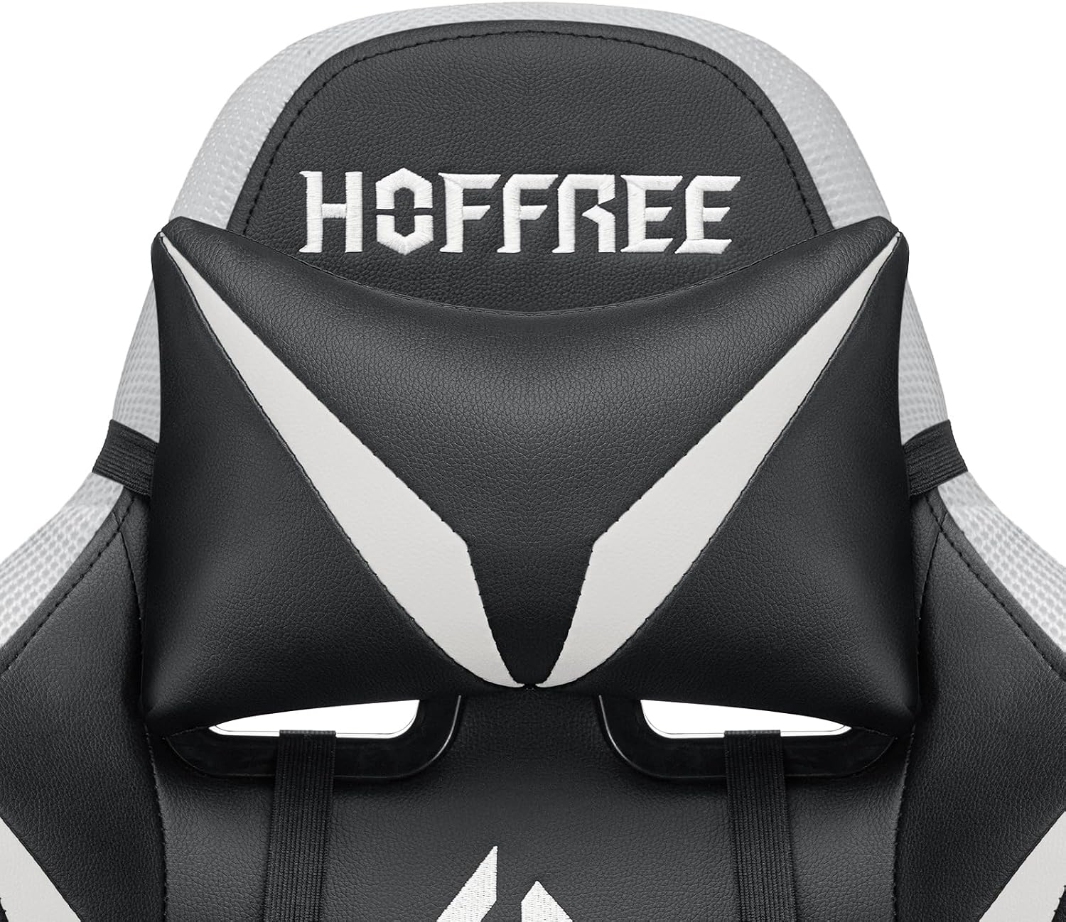 HOFFREE Gaming Chair Massage with Bluetooth Speakers and Led Lights Ergonomic Computer Gaming Chair with Footrest RGB Video Game Chair with High Back Lumbar Support White and Black