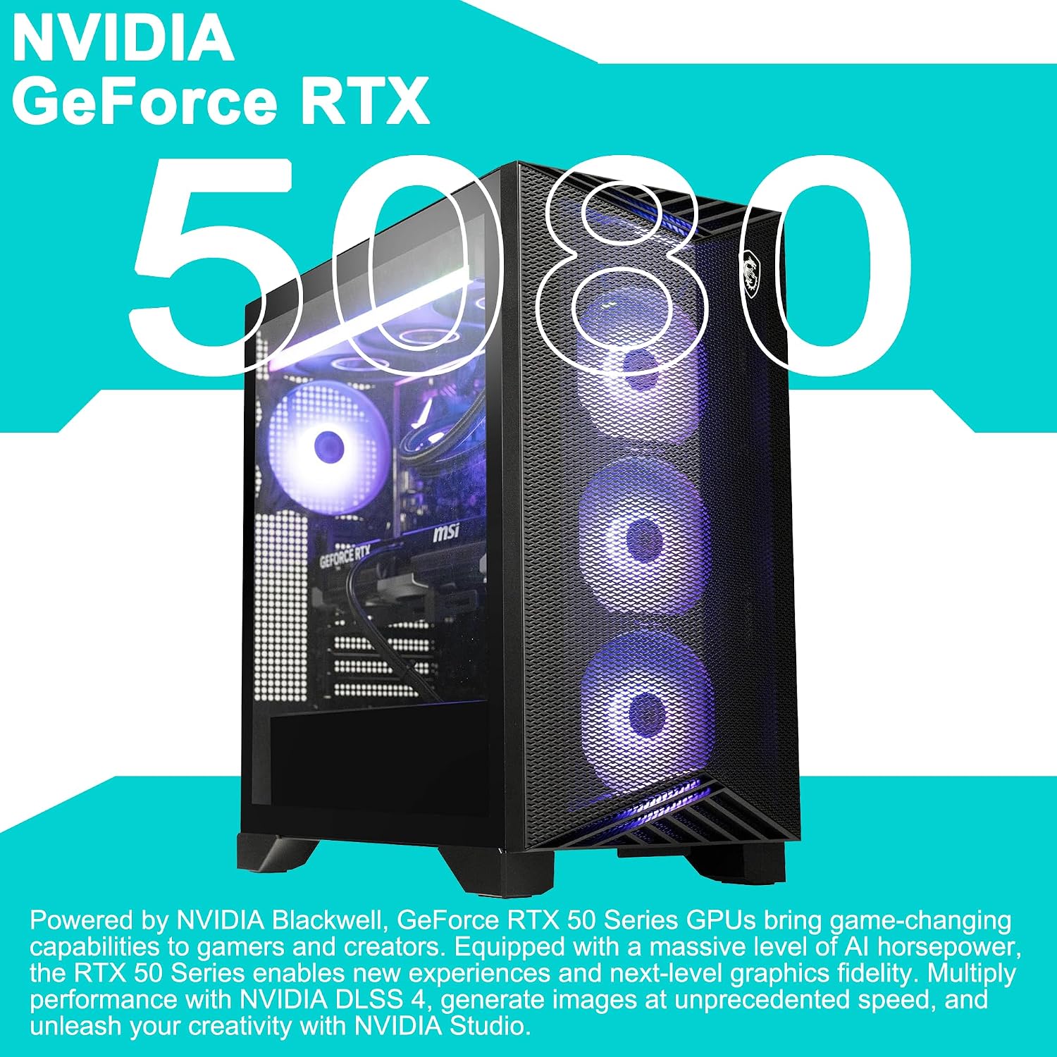 msi Aegis ZS2 Gaming Desktop AMD 12-core Zen 5 Ryzen 9 9900X (Beats i9-14900HX) 32GB DDR5 1TB SSD GeForce RTX 5080 DLSS4 360mm Liquid Cooler 850W 80+ Gold PSU Support HDD Win11Pro ICP Hub