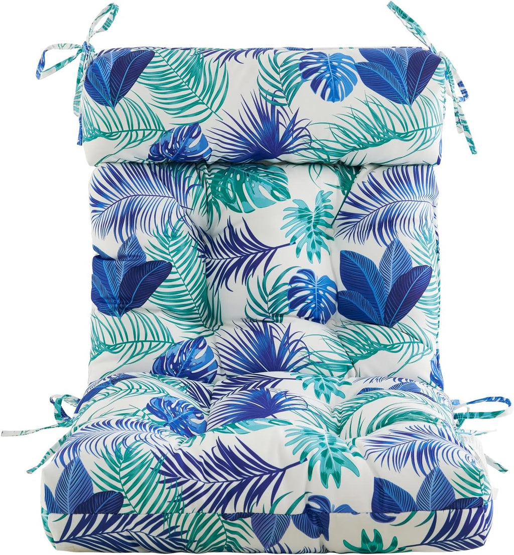 ARTPLAN Outdoor Chair Cushion,Tufted Adirondack Patio Chair Cushion,Wicker High Back Outdoor Seat Cushion,Set of 4,44' L x 21' W x 4' H (4 Pack),Floral