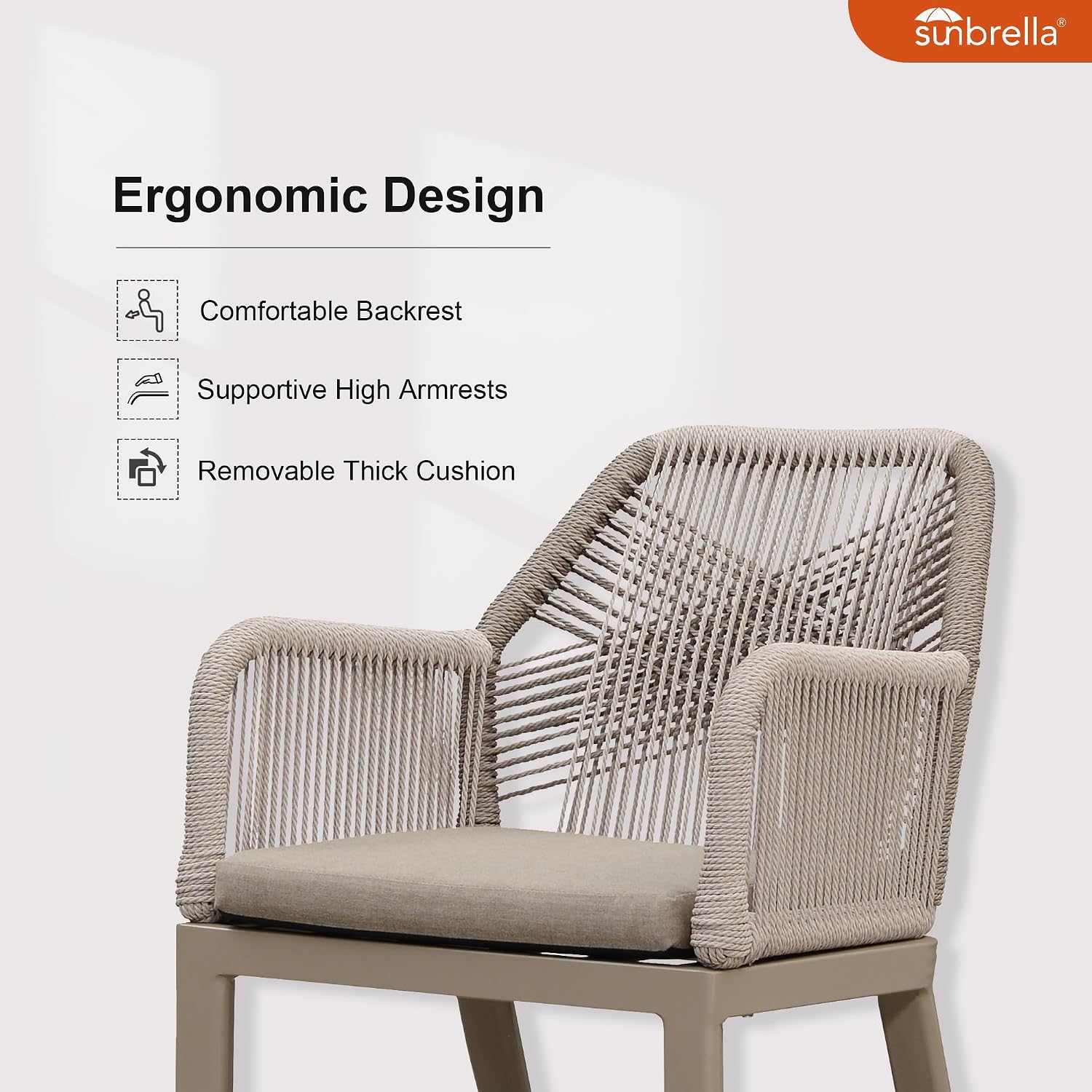 PURPLE LEAF 9 Pieces Patio Dining Set Aluminum Modern Rectangular Table and Rattan Arm Chairs with Cushions for Kitchen Porch Garden Outdoor Furniture Sets, Champagne