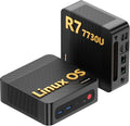 BOSGAME P4 Ultra Linux Mini PC, AMD Ryzen 7 7730U 16GB DDR4, 1TB PCIe SSD, Dual LAN 2.5G & Wi-Fi 6E & BT5.2, 4K Triple Display, Ubuntu Desktop Computers for Office