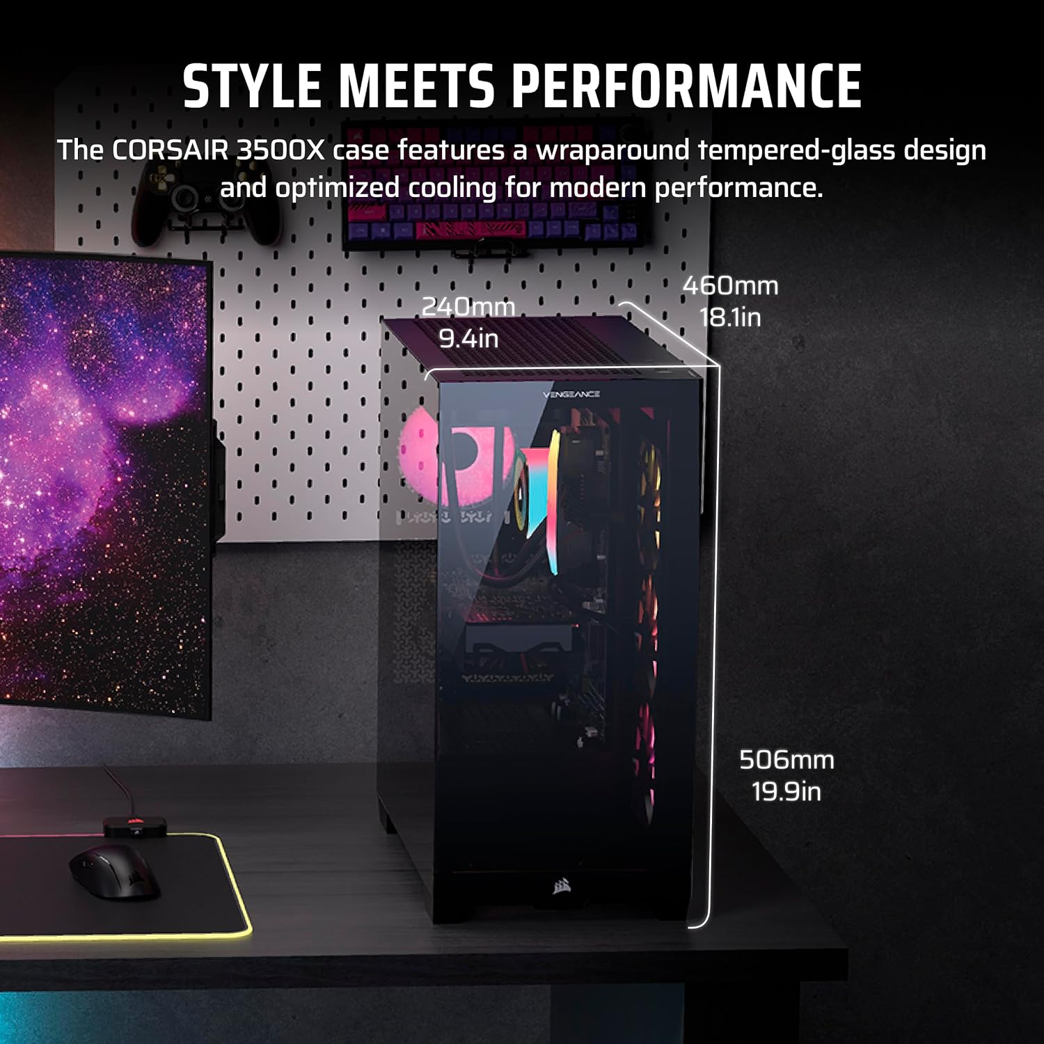 Corsair Vengeance i7500 Gaming PC – Liquid Cooled Intel Core i9-14900KF CPU – NVIDIA GeForce RTX 5080 GPU – 32GB Vengeance RGB DDR5 Memory – 2TB M.2 SSD – Black