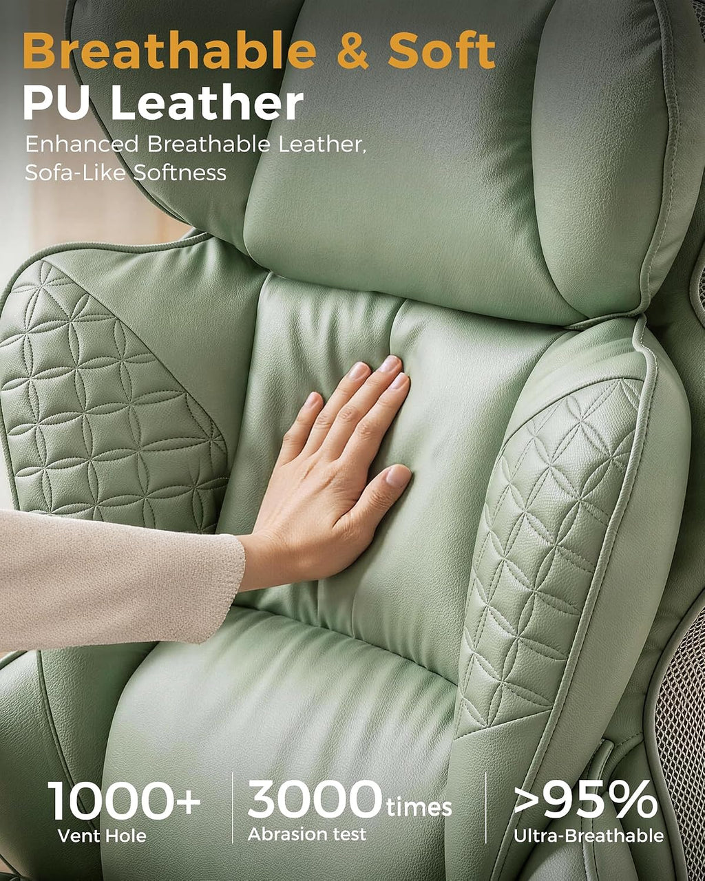 COMHOMA Big and Tall Office Chair Heavy Duty Gaming Chair with Deluxe Embossing Leather High Back Wider Ergonomic Computer Chair with Foot Rest 150°Reclining Pocket Spring Lumbar Support