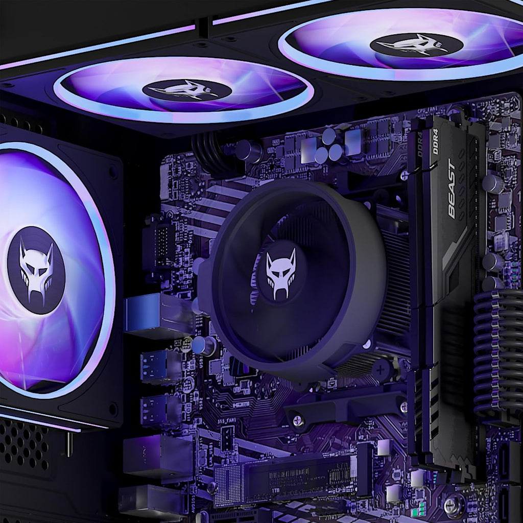 BEASTCOM Q3 Gaming PC Desktop Computer AMD Ryzen 5 3400G, 4K Vega Graphics, 16GB RAM, 512GB M.2 NVMe, 500W 80PLUS PSU, WiFi, Gaming Office Console, Towers Prebuilt PC