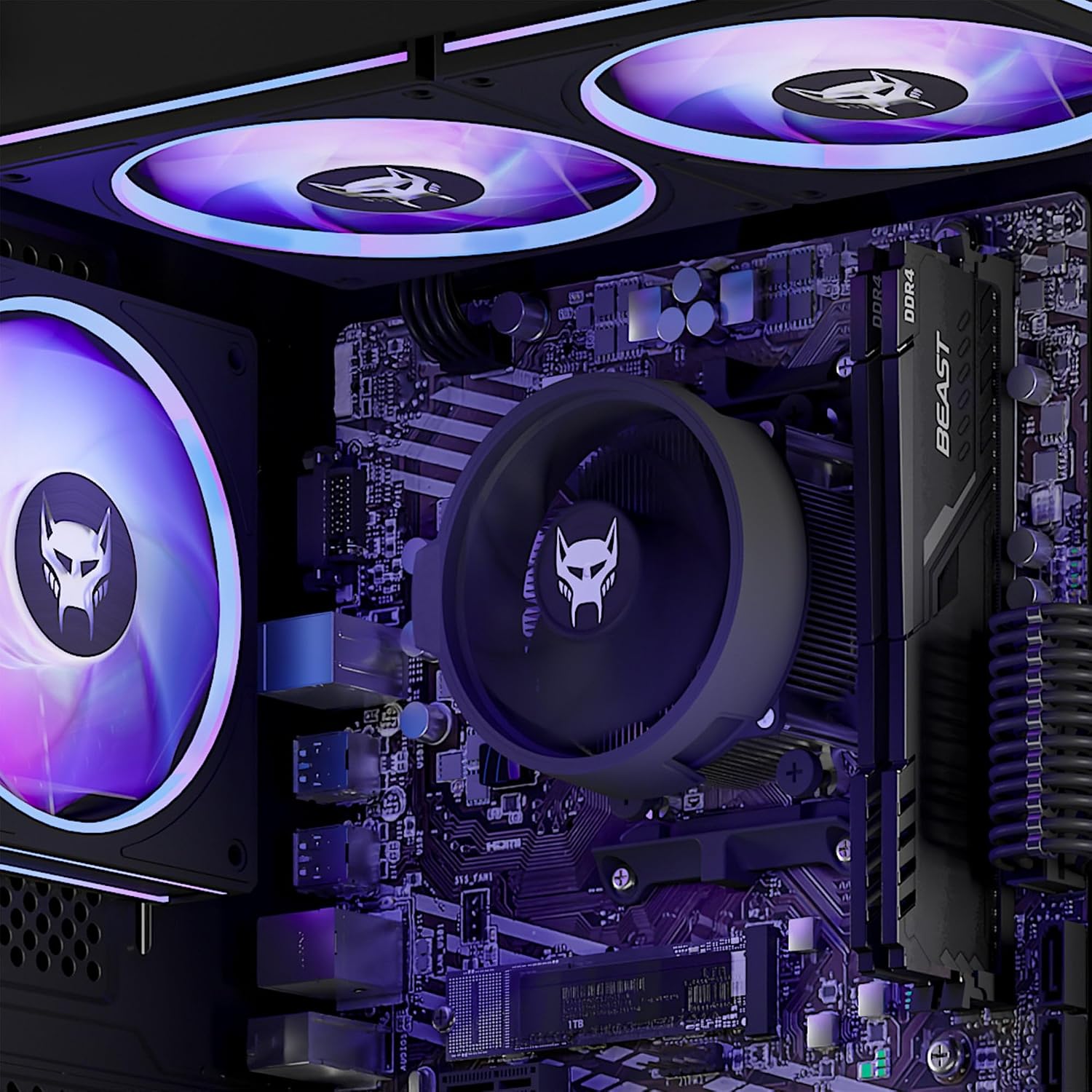 BEASTCOM Q3 Gaming PC Desktop Computer AMD Ryzen 7 5700G, 4K Vega Graphics 16 Threads, 16GB RAM, 512GB M.2 NVMe, 500W 80PLUS PSU, WiFi, Gaming Office Console, Towers Prebuilt PC