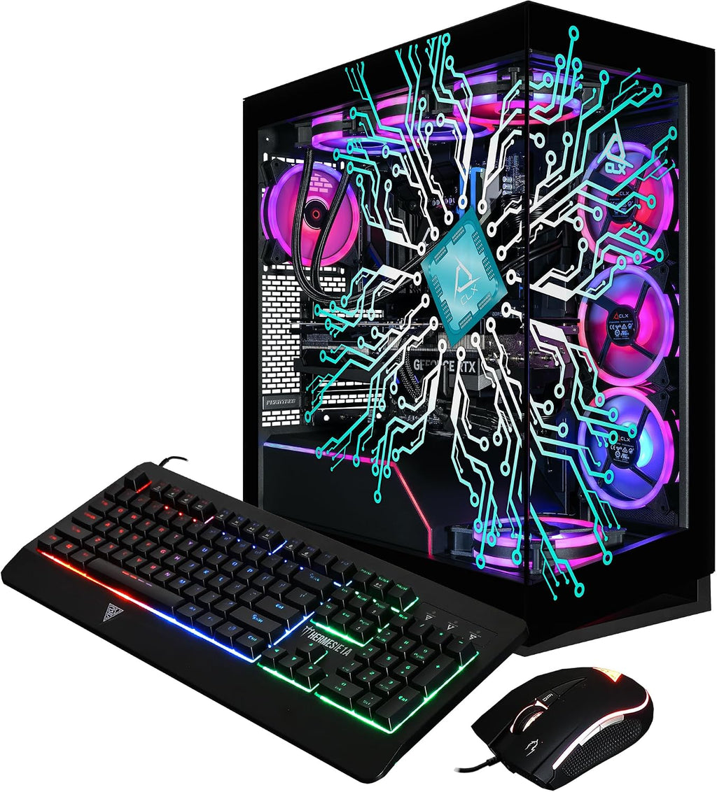 CLX Horus Gaming PC - Intel Core Ultra 9 285K 3.7GHz, GeForce RTX 5070 Ti, 2TB NVMe M.2 SSD, 6TB HDD, 64GB DDR5 RGB Memory, 360mm AIO, WiFi, Windows 11 Home, Black