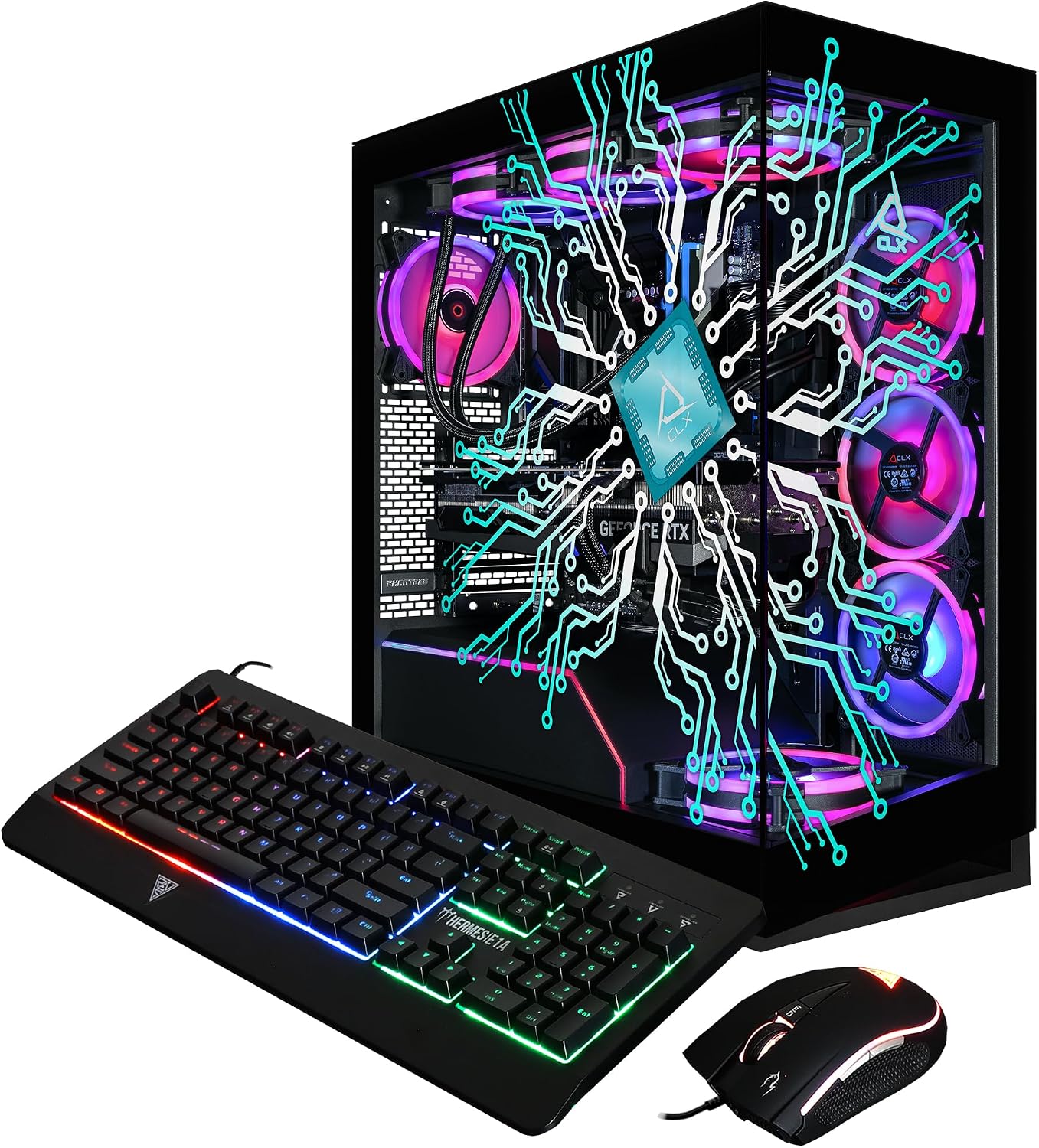 CLX Horus Gaming PC - Intel Core Ultra 9 285K 3.7GHz, GeForce RTX 5070 Ti, 2TB NVMe M.2 SSD, 6TB HDD, 64GB DDR5 RGB Memory, 360mm AIO, WiFi, Windows 11 Home, Black