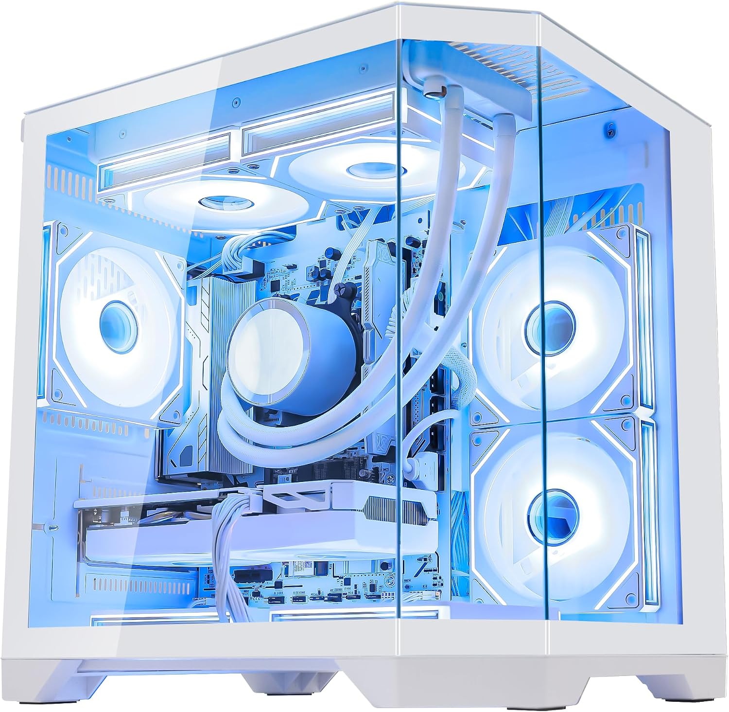 Ocean of Stars AI Gaming PC Desktop - AMD Ryzen 7 9700X 8-Core 3.8GHz- RTX 5060 8GB- 16GB DDR5 RAM 6000MHz-1TB PCIe SSD- 850W PSU-WiFi & Bluetooth - Windows 11 Desktop Computer-White