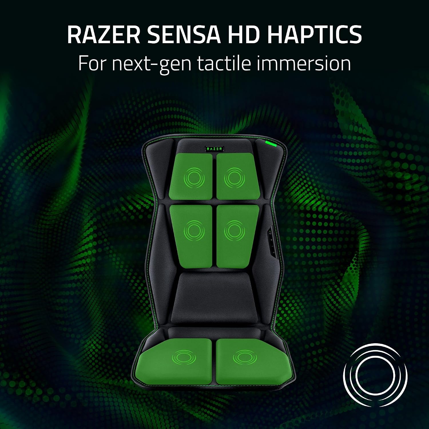 Razer Freyja HD Haptic Gaming Chair Cushion: Multi-Directional Haptics - Haptic EQ Customization via Razer Synapse - HyperSpeed Wireless & Bluetooth - Adjustable Strap for Universal Fit