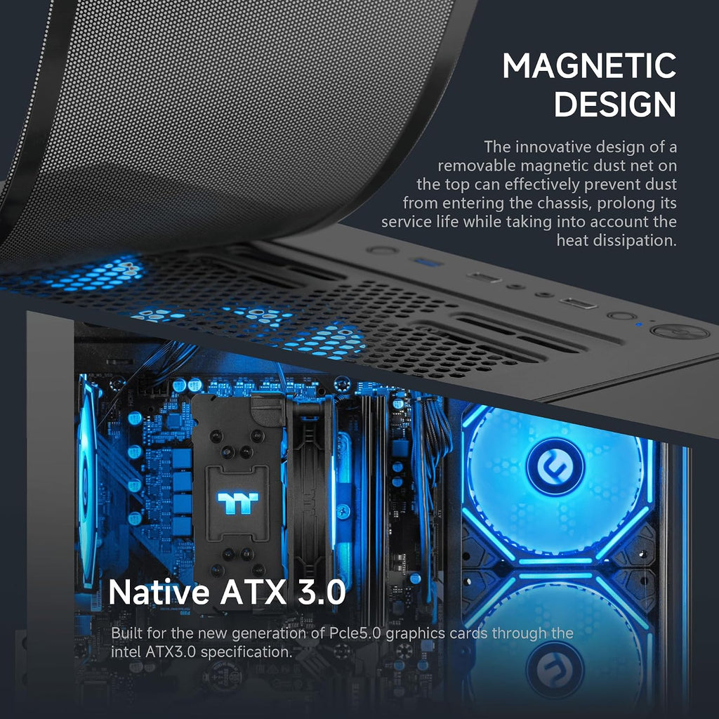 NINGMEI Desktop PC Computer AMD Ryzen 7 5700G 8 core 3.8GHz(up to 4.6GHz), 16GB DDR4 RAM 3200MHz,1TB NVME SSD,Tower Computer with 550W PSU, Windows 11 Home 64-bit for Home and Office.