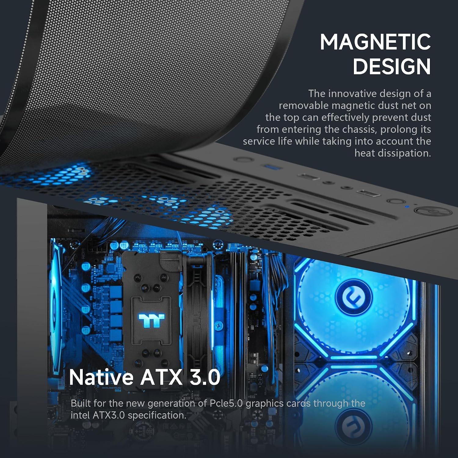 NINGMEI Desktop PC Computer AMD Ryzen 7 5700G 8 core 3.8GHz(up to 4.6GHz), 16GB DDR4 RAM 3200MHz,1TB NVME SSD,Tower Computer with 550W PSU, Windows 11 Home 64-bit for Home and Office.