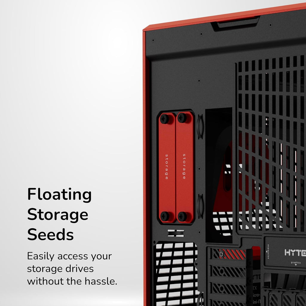 Hyte Y70 Upgraded Modern Aesthetic Dual Chamber Panoramic Tempered Glass Mid-Tower ATX Computer Gaming Case with PCIE 4.0 Riser Cable Included, Red (CS-HYTE-Y70-BR)