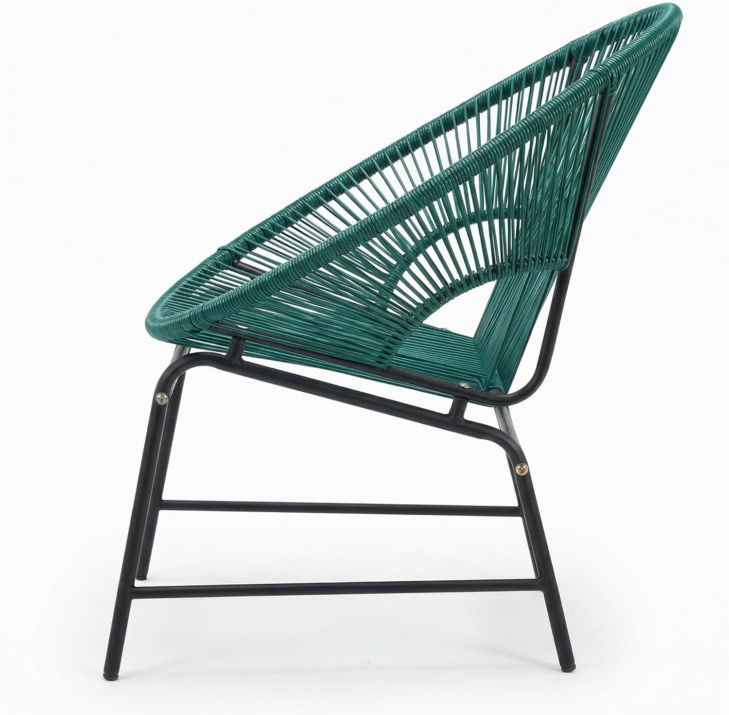 Christopher Knight Home Dessa 3 Piece Patio Furniture Set, Wicker Patio Loveseat Sofa and Accent Chair Set of 2, Metal Double Papasan Chair, Teal
