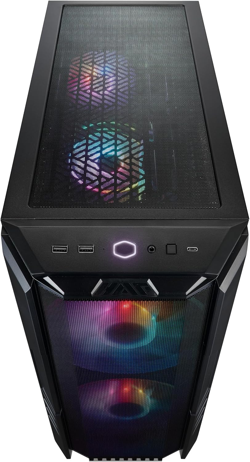 Cooler Master HAF 5 Pro Gaming PC – AMD RYZEN 7 7800X3D, NVIDIA GeForce RTX 5070 12GB, 32GB DDR5 6000MHz, 2TB Gen4 M.2, Windows 11, V Platinum 1100 V2 PSU, Hyper 212 Halo, ATX Desktop PC