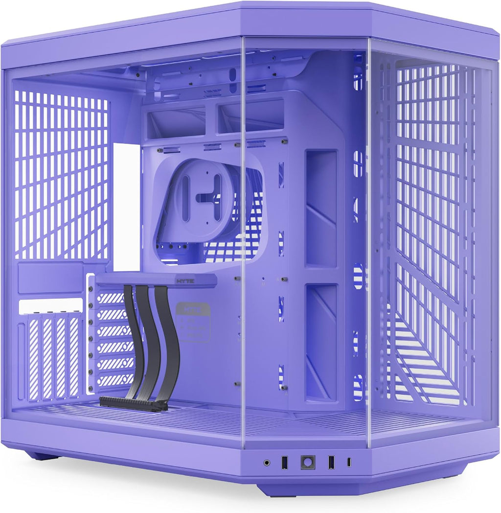 Hyte Y70 Mid-Tower ATX Gaming PC Desktop Case - Panoramic Tempered Glass - Dual Chamber - High Airflow Chassis - PCIE 4.0 Riser Cable Included - New Modern Aesthetic - Taro Milk (Purple)