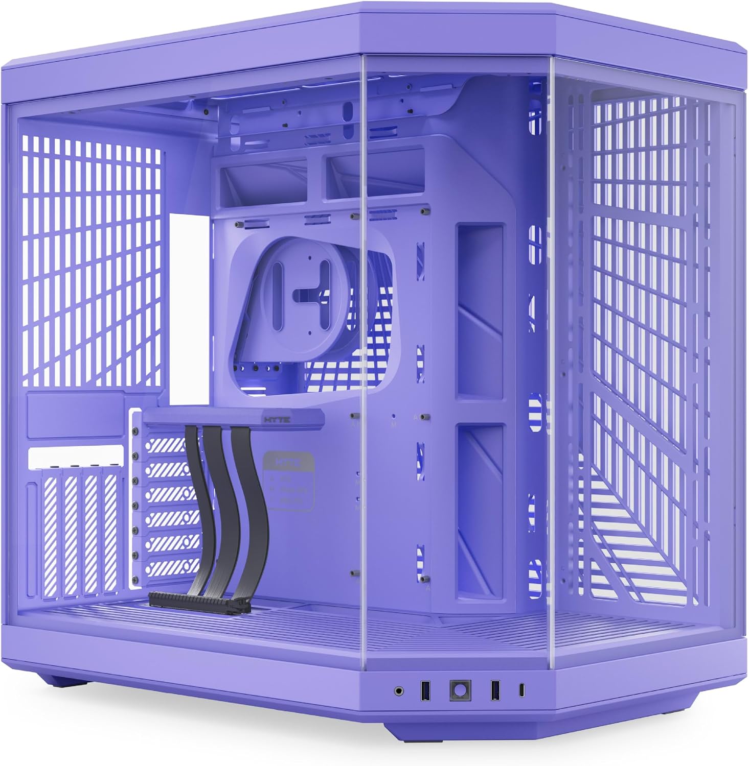 Hyte Y70 Mid-Tower ATX Gaming PC Desktop Case - Panoramic Tempered Glass - Dual Chamber - High Airflow Chassis - PCIE 4.0 Riser Cable Included - New Modern Aesthetic - Taro Milk (Purple)