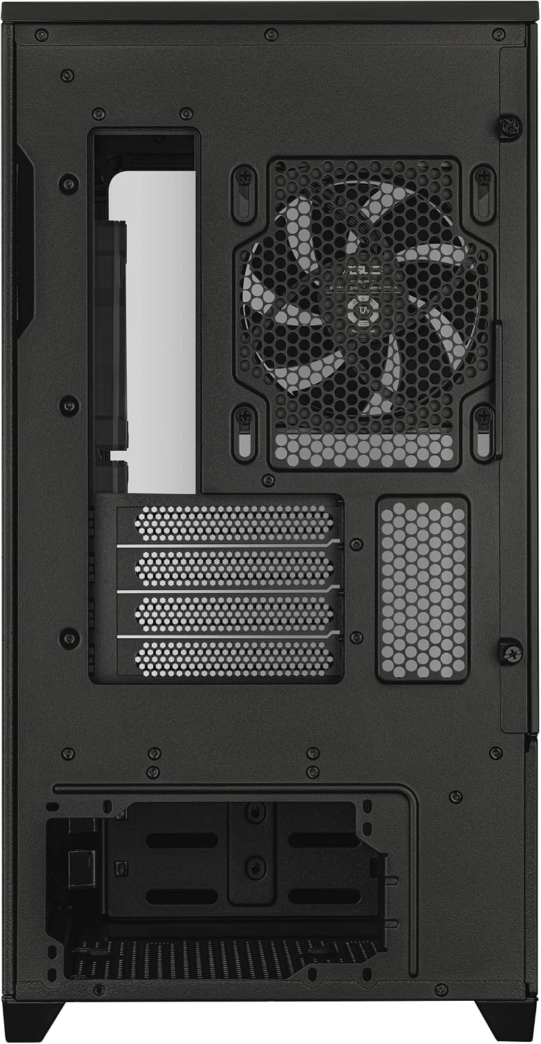 ASUS Prime AP202 ARGB Black mATX pc case with Fully Tempered Curved Glass, Supports Graphics Cards up to 420mm Long, 360mm Long radiators, Easy-Detach Rail, Patented Slot Vent, 3 Built-in ARGB Fans