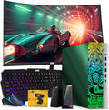 TechMagnet HP Emerald Green Cobra Edition Desktop – Intel Core i5|16GB DDR4 Ram|512GB SSD|New 24 Inch Curved Monitor|Windows 11 – Computer Tower PC (Renewed)