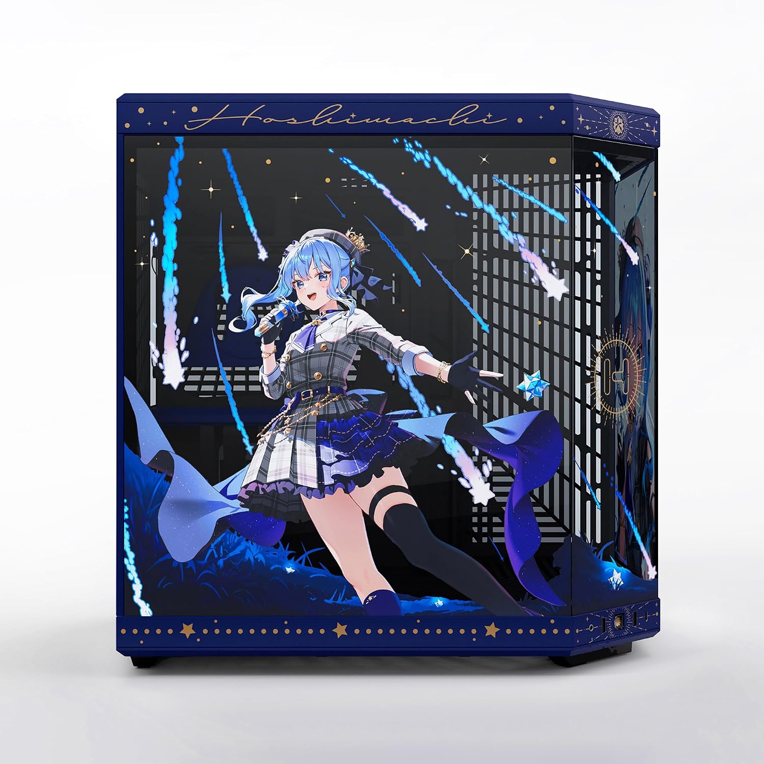 Hyte Y70 Hoshimachi Suisei Official Licensed - Mid-Tower ATX Gaming PC Desktop Case - Panoramic Tempered Glass - Dual Chamber - High Airflow Chassis - PCIE 4.0 Riser Cable Included - Blue