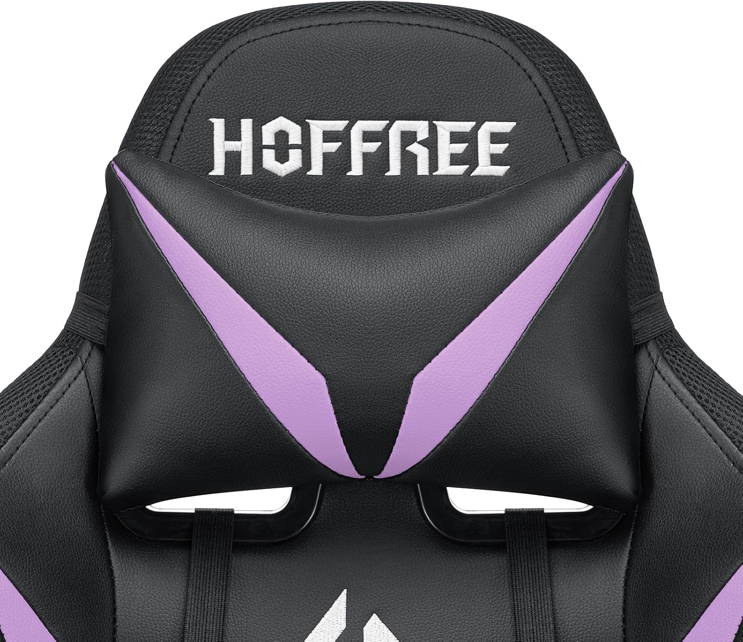 HOFFREE RGB Gaming Chair with Speakers and Massage Ergonomic Computer Chair with Lights and Footrest Reclining Video Game Chairs for Adults Purple and Black
