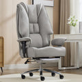 EXCEBET Big and Tall Office Chair 400lbs Wide Seat, Leather High Back Executive Office Chair with Foot Rest, Ergonomic Chairs Lumbar Support for Lower Back Pain Relief (Mesh Dove Grey)