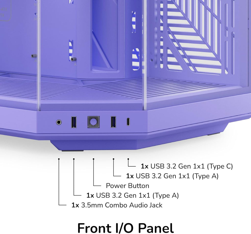 Hyte Y70 Mid-Tower ATX Gaming PC Desktop Case - Panoramic Tempered Glass - Dual Chamber - High Airflow Chassis - PCIE 4.0 Riser Cable Included - New Modern Aesthetic - Taro Milk (Purple)