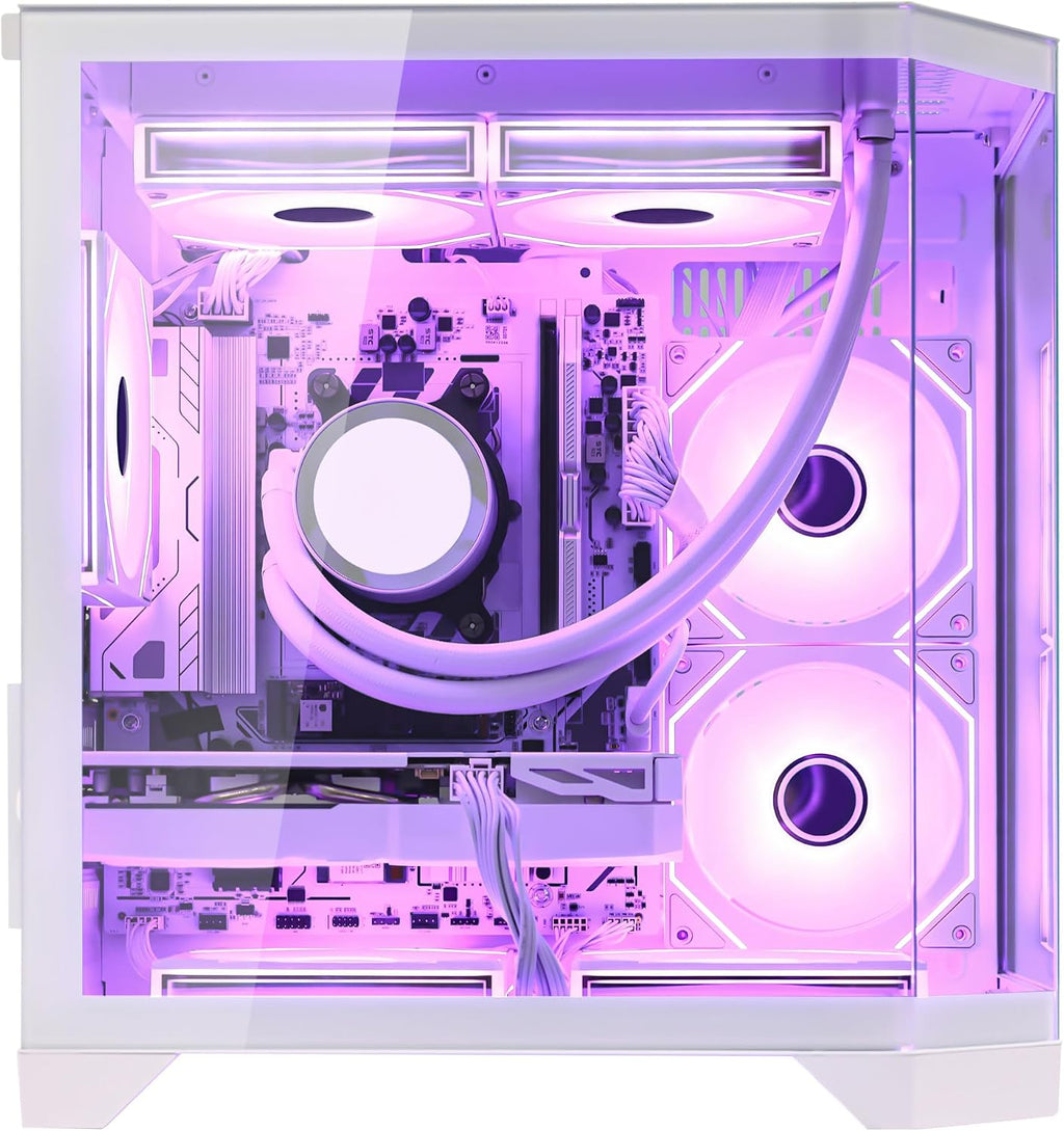 Ocean of Stars AI Gaming PC Desktop - AMD Ryzen 7 9700X 8-Core 3.8GHz- RTX 5060 8GB- 16GB DDR5 RAM 6000MHz-1TB PCIe SSD- 850W PSU-WiFi & Bluetooth - Windows 11 Desktop Computer-White