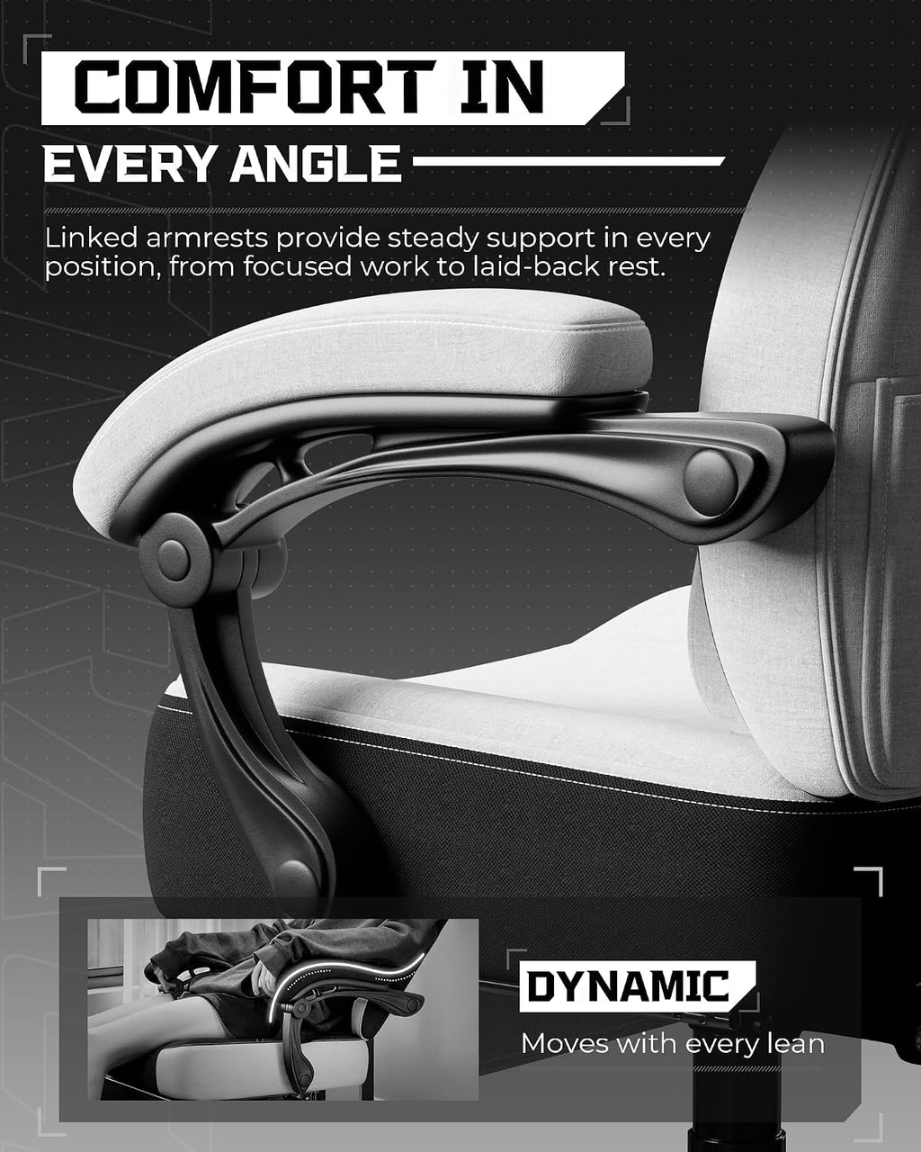 GTPLAYER Gaming Chair, Computer Chair with Footrest and Lumbar Support for Adults, 360°-Swivel Big & Tall Reclining Seat for Office or Gaming (White)