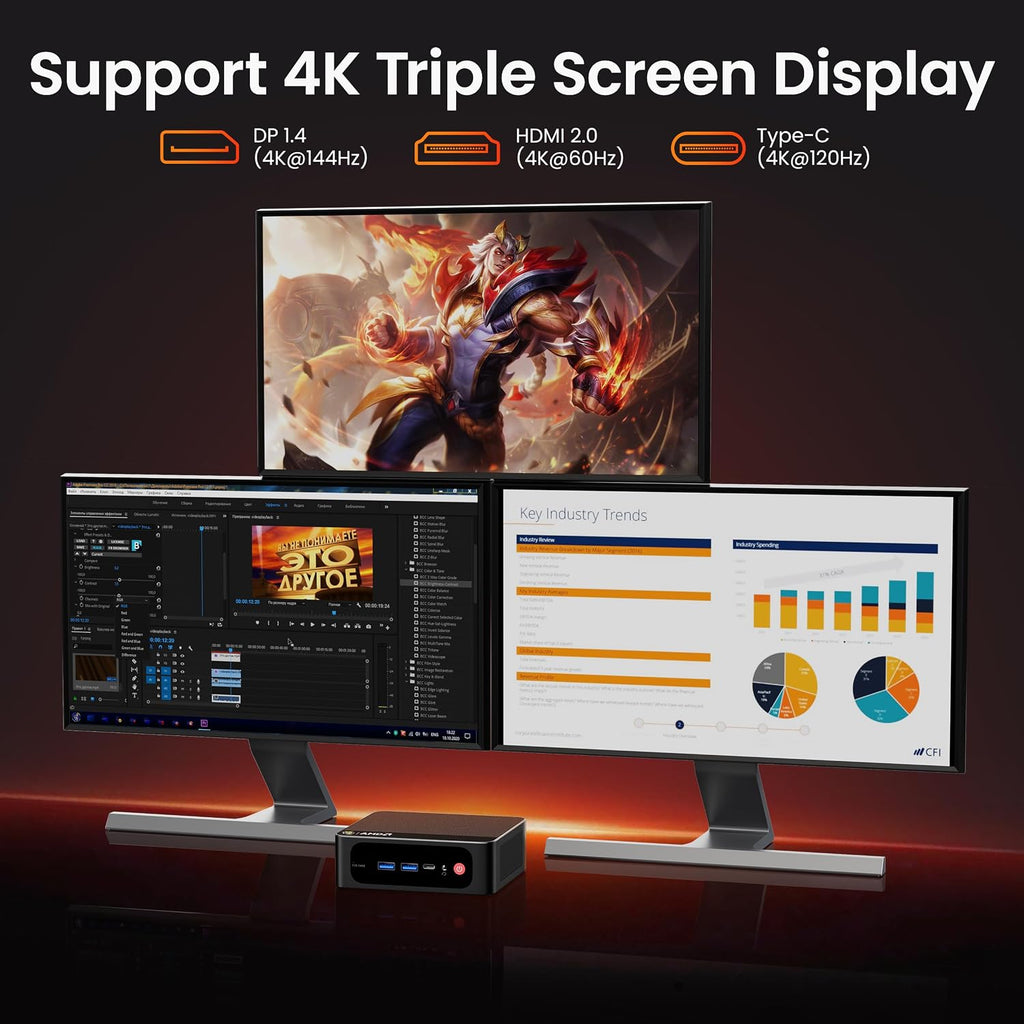 Beelink Mini PC, SER5 Pro 5625U AMD Ryzen 5 (Up to 4.3GHz) 16GB DDR4 480GB M.2 SSD Mini Desktop Computer, 2.5Gbps LAN, Wifi6/BT5.4,HDMI/DP/Type-c/4K Triple Display Micro PC