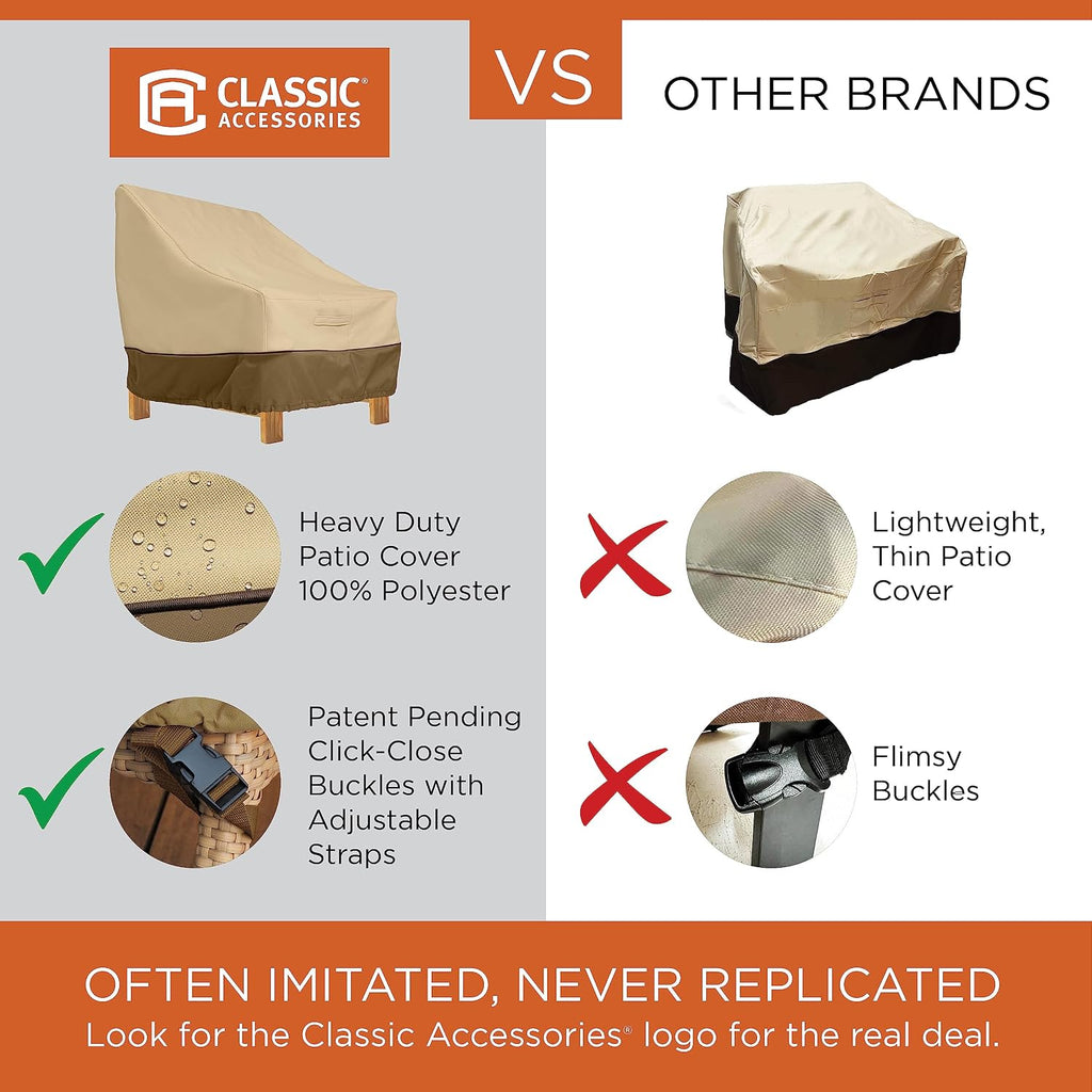 Classic Accessories 55-881-011501-RT Facing, Large Veranda Patio L-Shaped Sectional Sofa Cover, Left, Pebble, Patio Furniture Covers