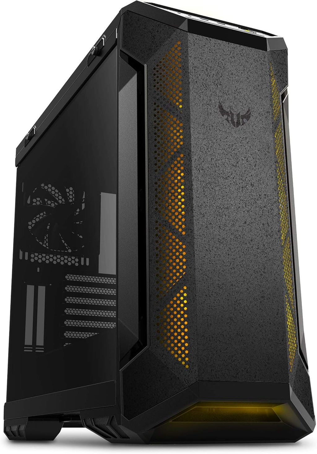 ASUS TUF Gaming GT501 Mid-Tower Gaming Case, EATX Support, Pre-Installed 4 Case Fans, USB 3.0 Front Panel, Smoked Tempered Glass, Steel Construction