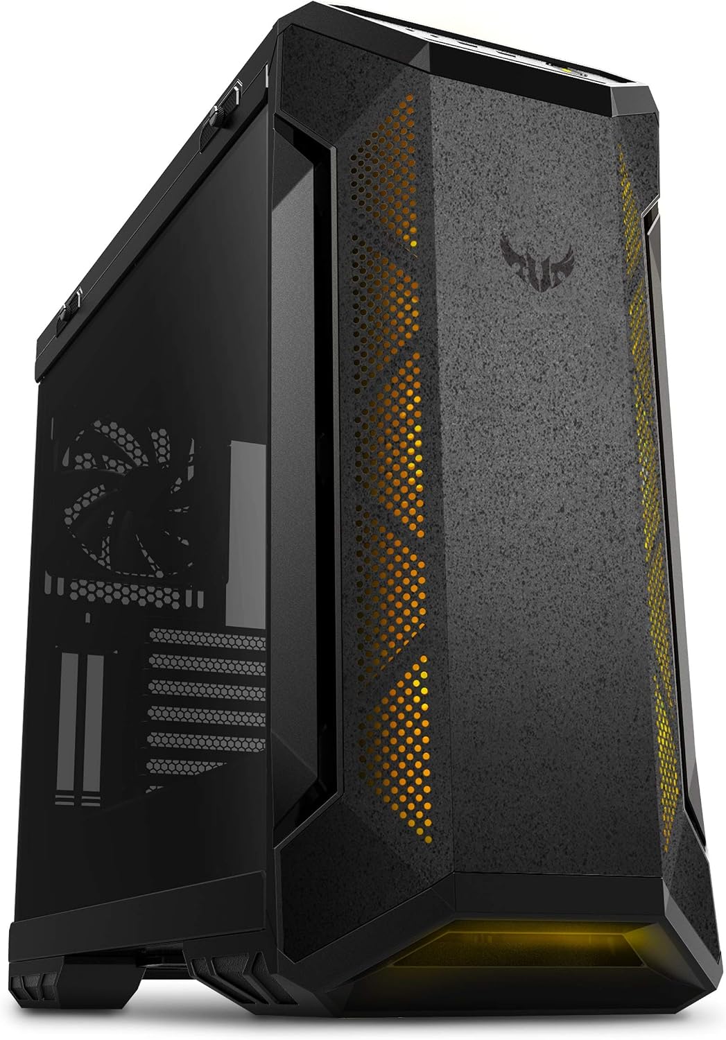 ASUS TUF Gaming GT501 Mid-Tower Gaming Case, EATX Support, Pre-Installed 4 Case Fans, USB 3.0 Front Panel, Smoked Tempered Glass, Steel Construction