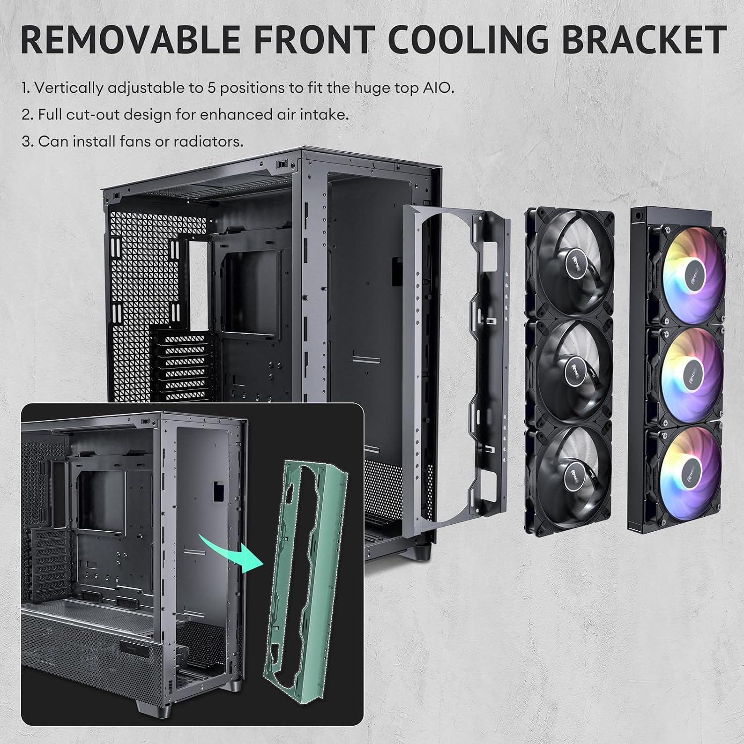 Antec Flux Pro White, 6 x PWM Fans Included, High-Airflow Front Panel with Birch Wood, iShift PSU 90° Mount, USB3.0 x 2, Type-C, 420mm Radiator Support, Temp. Display, Full-Tower E-ATX PC Case