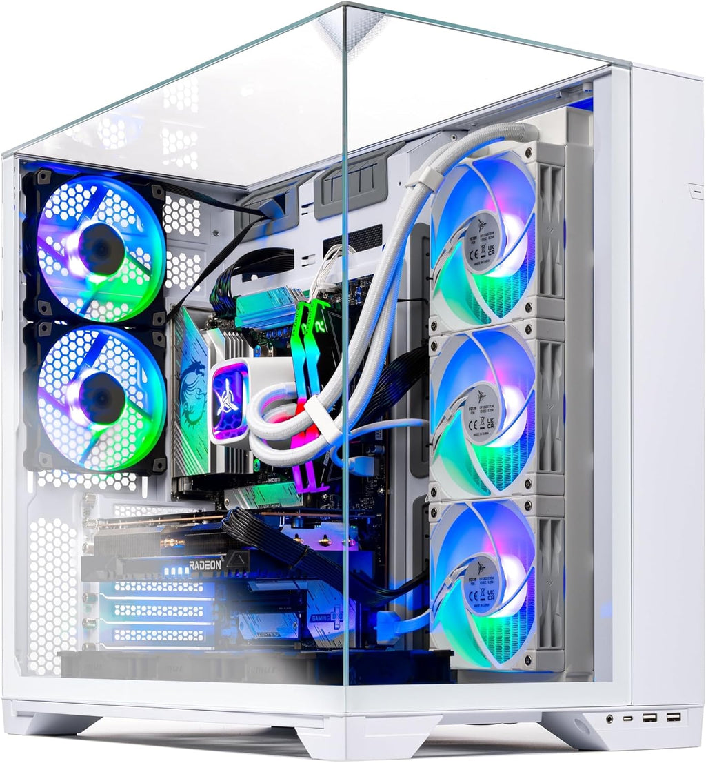 Skytech Gaming O11 Vision Gaming PC, AMD Ryzen 7 9800X3D 4.7GHz, AMD RX 9070XT 16GB, 2TB Gen4 NVMe SSD, 32GB DDR5 RAM 6000, 850W Gold ATX 3 PSU, 360 ARGB AIO, Wi-Fi, Win 11, Desktop