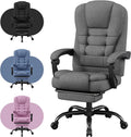 Office Chair, Ergonomic Fabric Gaming Chair for Adults, Comfy Reclining Computer Chair with Foot Rest, Adjustable Swivel Desk Chair, Executive Gamer Chair, Comfortable Silla Oficina for Home & Game