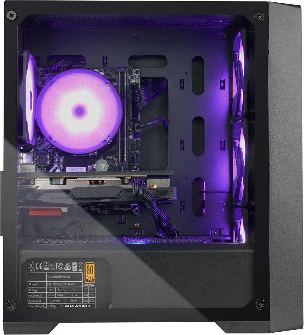 Blackout Computers Gaming Desktop PC Computer, Intel Core i7 3.6 GHz up to 4.0 GHz,AMD Radeon RX 580 8G GDDR5,16GB RAM,1TB NVME SSD, Windows 11 Pro, WiFi, Bluetooth 5.0, VR Ready,RGB Fans x4 (Renewed)