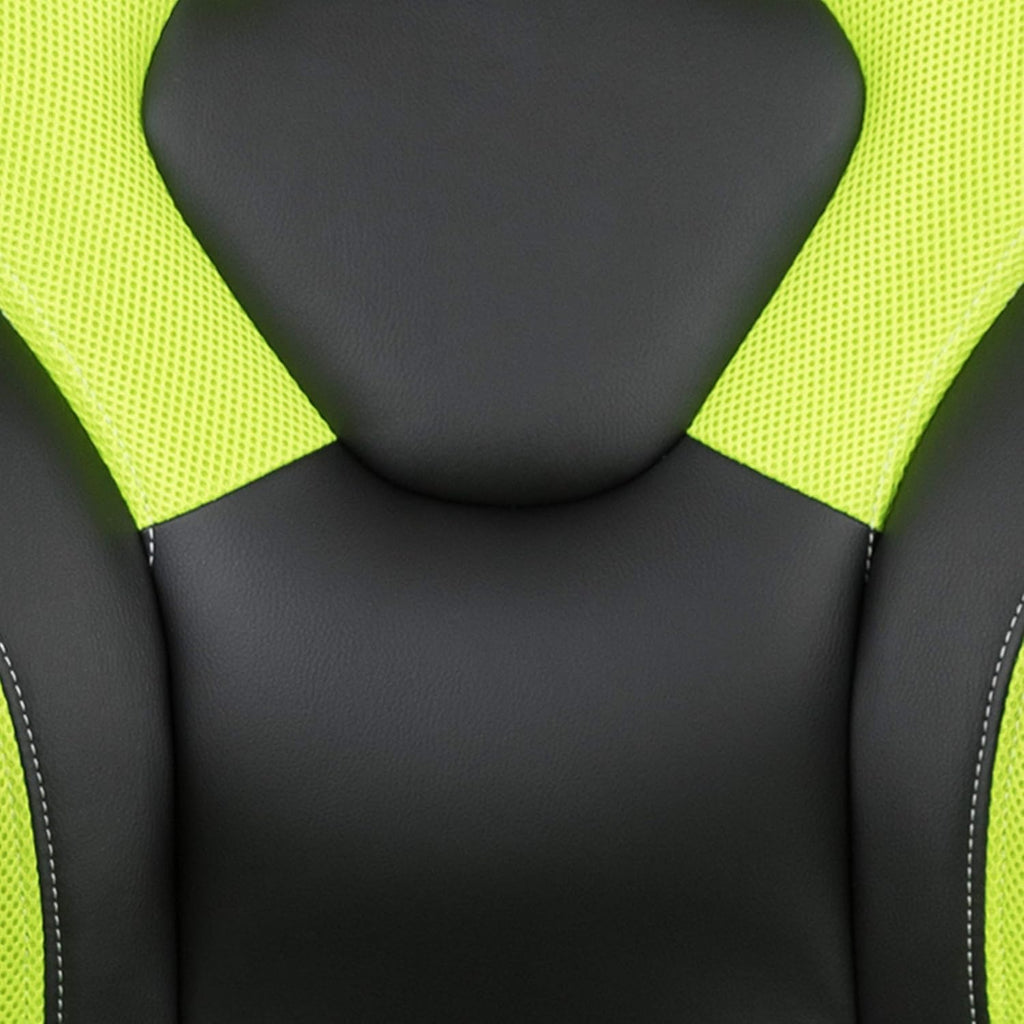 Flash Furniture Gaming Desk and Green/Black Racing Chair Set /Cup Holder/Headphone Hook/Removable Mouse Pad Top - 2 Wire Management Holes