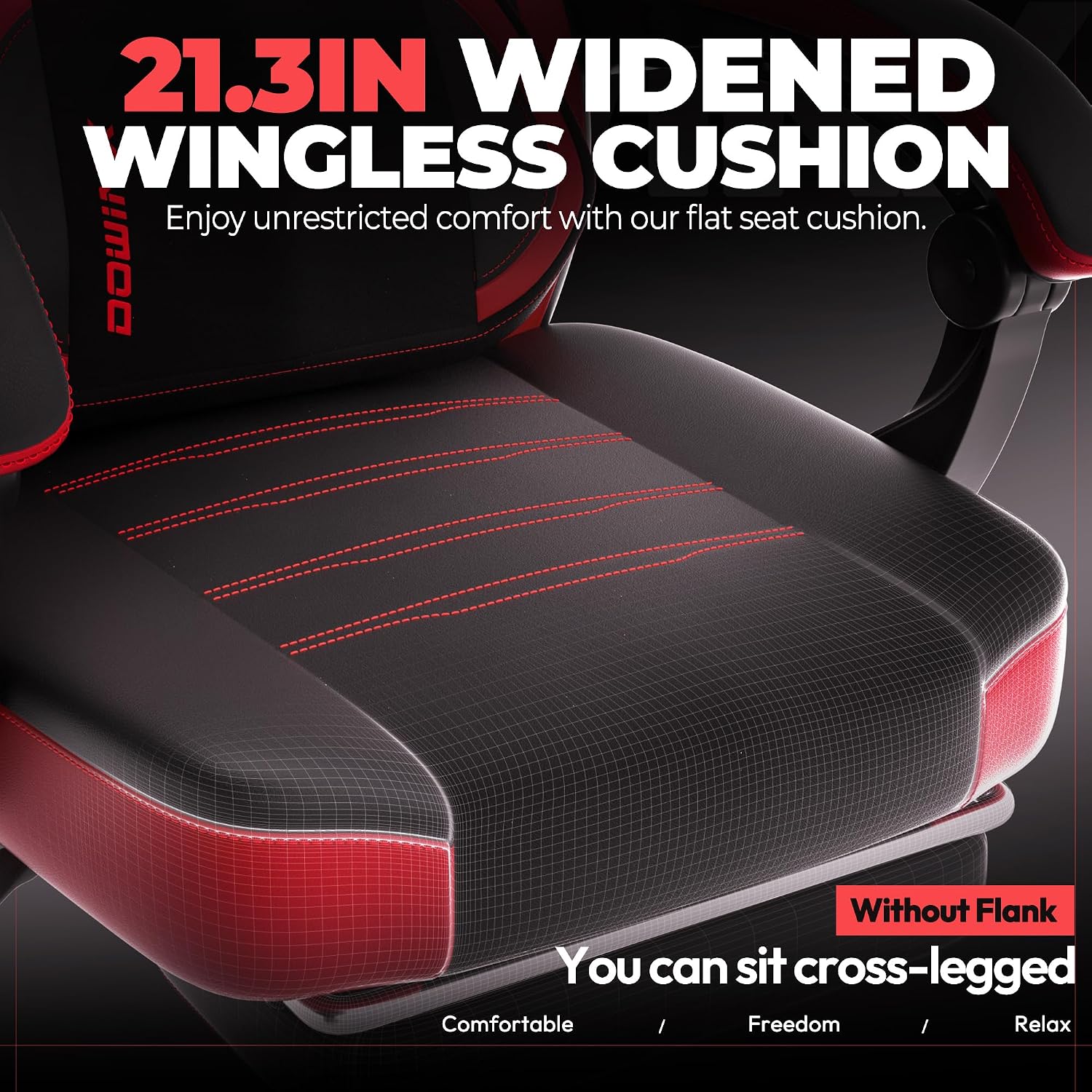 Dowinx PU Leather Gaming Chair with Footrest, Big and Tall Ergonomic Computer Chair with Lumbar Support, Wide Back Gamer Chair for Heavy People, Red