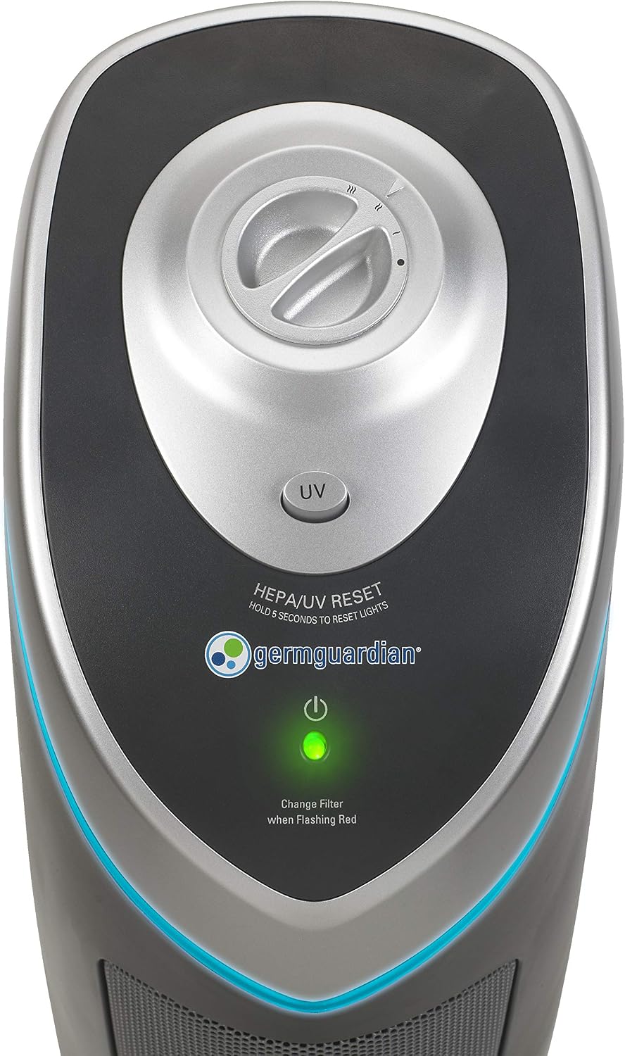 GermGuardian 3-In-1 HEPA Air Purifier for Home, Large Rooms Up To 915 Sq. Ft. with HEPA Air Filter, UV-C Light & Odor Reduction, AC5000E, 28' Tower, Gray