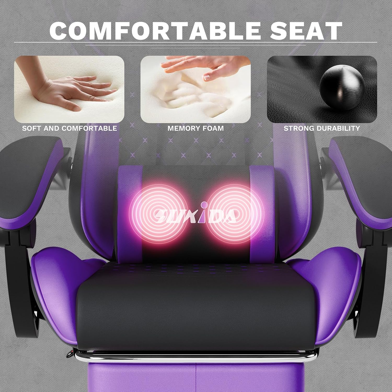 Ergonomic Video Gamer Chairs Gaming Computer Chair Gamer Chairs for Adults Massage Lumbar Support Swivel Height Adjustable Headrest Backrest