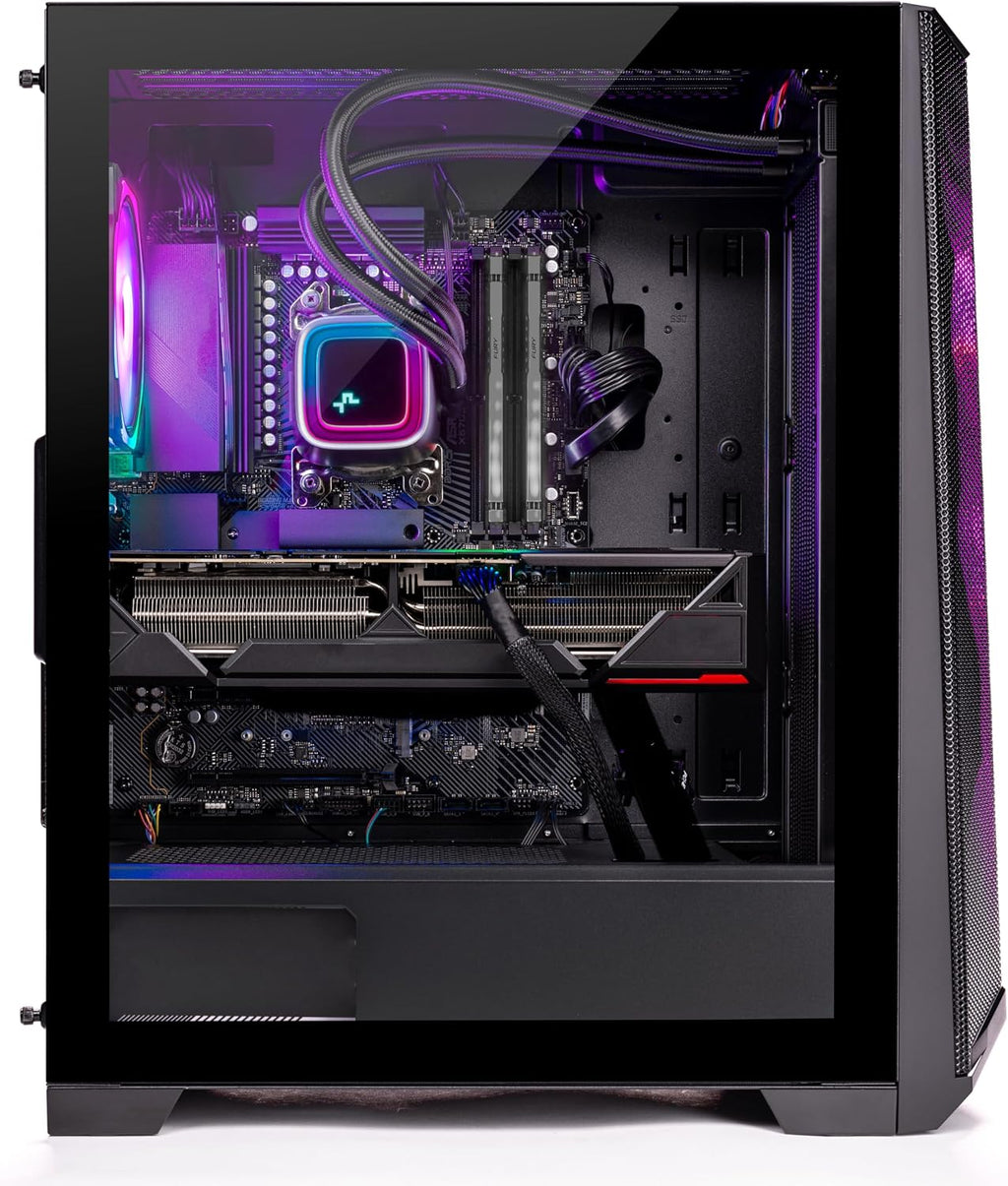 Skytech Gaming Chronos Gaming PC, Ryzen 7 7700X 4.5 GHz, RTX 4070, 1TB NVME, 32GB DDR5 RAM RGB, 650W Gold PSU Wi-Fi, Win 11 Home, RGB-Keyboard and RGB-Mouse Included