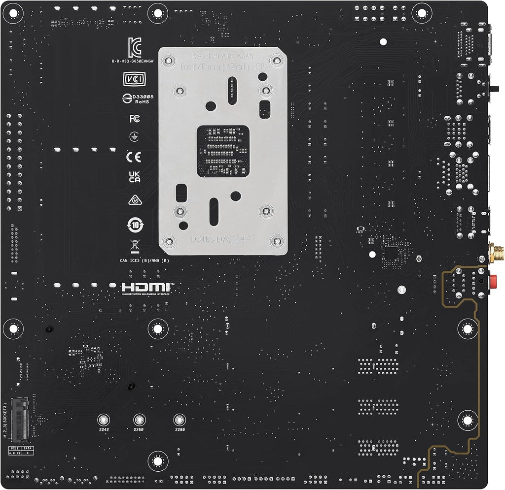 ASUS B650EM MAX Gaming WiFi AMD B650 mATX Motherboard, DDR5, PCIe 5.0 Ready, 3X M.2 Slots, WiFi6, 1Gb Ethernet, DisplayPort, HDMI, Rear USB 10Gbps Type-A & Type-C Ports, BIOS Flashback, Aura Sync