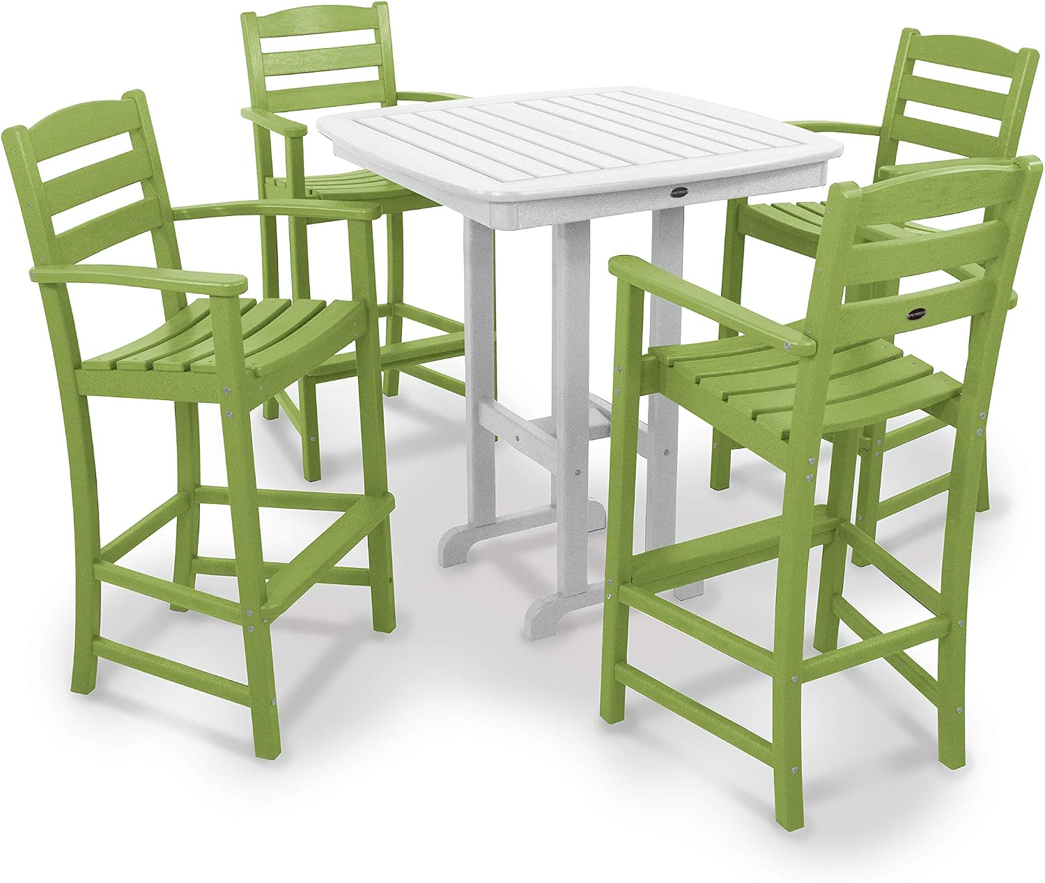 POLYWOOD® La Casa Café Bar Set, Lime/White