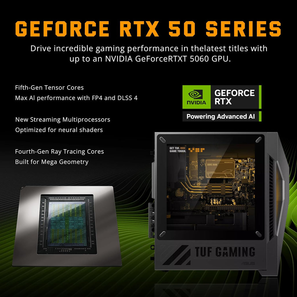ASUS TUF 15L Gaming Desktop, Intel Core i7-13620H Processor, NVIDIA GeForce RTX 5060 Graphics, 1TB M.2 NVMe™ PCIe® 4 SSD,16GB DDR5 RAM, Windows 11 Home, Gray
