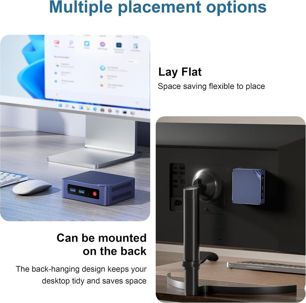 Beelink Mini PC, Mini S12 Intel 12th N95(Up to 3.4GHz), 8GB DDR4 256GB M.2 SSD, Desktop Computers Support 4K Dual HDMI Display/USB3.2/1000Mbps LAN/WOL Home/Office